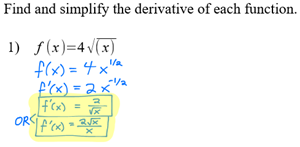 Picture of Basic Derivatives Part 2