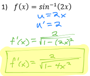 Picture of Inverse Trig Derivatives