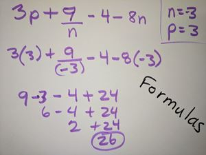 Picture of Evaluating Algebraic Expressions