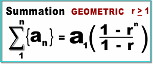 Summation of a geometric sequence with r greater than 1