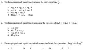 Picture of Lesson 37 - Properties of Logarithms Quiz