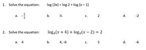 Picture of Lesson 40 - Logarithmic Equations Part 2 Quiz
