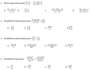 Picture of Lesson 49 - Multiply and Divide Rational Expressions Quiz