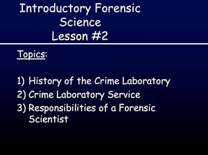 Picture of Lesson #2: The Crime Laboratory