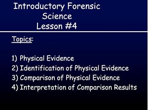 Picture of Lesson #4: Physical Evidence