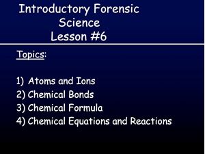 Picture of Lesson #6: Bonds and Chemical Reactions