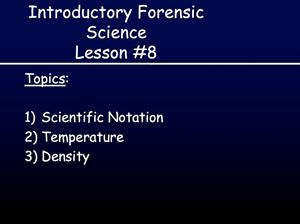Picture of Lesson #8: Scientific Notation