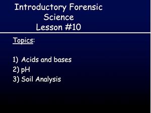 Picture of Lesson #10: Forensic Soil Analysis