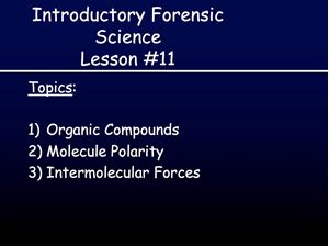 Picture of Lesson #11: Organic Compounds