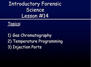 Picture of Lesson #14: Gas Chromatography