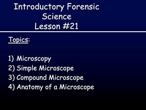 Picture of Lesson #21: Microscopy