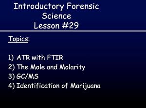 Picture of Lesson #29: Drug Analysis II