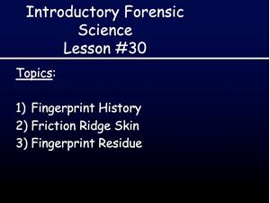 Picture of Lesson #30: Fingerprint Introduction