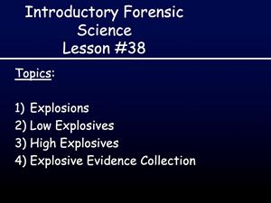 Picture of Lesson #38: Explosives Introduction