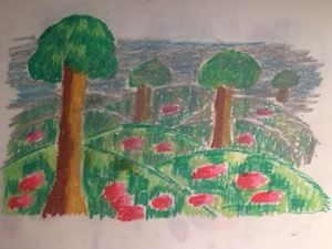 Picture of Landscape Drawing in Color