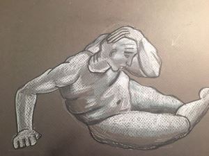 Picture of Figure Drawing on Black Paper