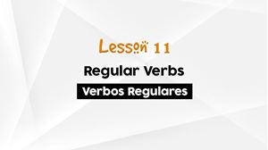 Picture of Lesson 11 Regular Verbs