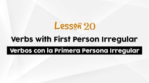 Picture of Lesson 20 Verbs with the First Person Irregular