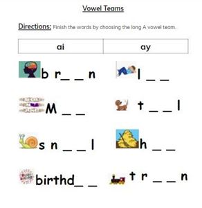 Picture of Vowel Team Exercises