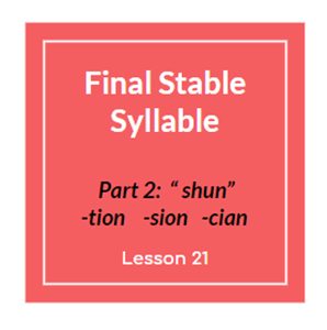 Picture of Stable Syllable Part 2 "Shun" Lecture