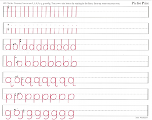 Picture of Lesson 5 Lowercase Circle Cousins l, i, d, b, q, p, and g