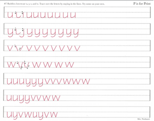 Picture of Lesson 7  Lowercase Buddies u, y, v, w Practice