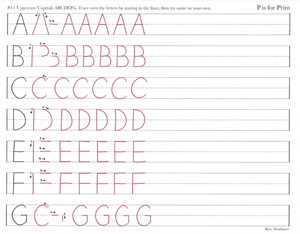 Picture of Lesson 11 Uppercase ABCDEFG Practice