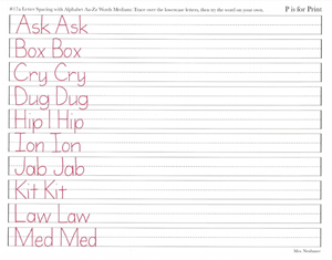 Picture of Lesson 17 Letter Spacing Aa-Zz