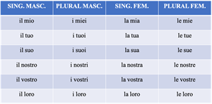 Picture of Possessive Adjectives