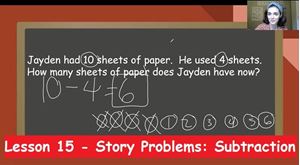 Picture of Lesson 15 - Story Problems: Subtraction