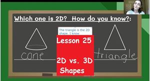 Picture of Lesson 25 - 2D vs. 3D Shapes
