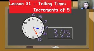 Picture of Lesson 31 - Telling Time: Increments of 5