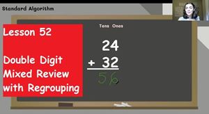 Picture of Lesson 52 - Double Digit Mixed Review with Regrouping