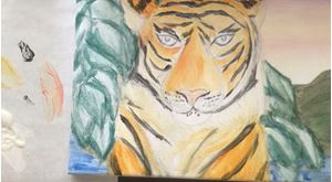 Picture of Painting the Tiger: Animal and Pointillism on Canvas