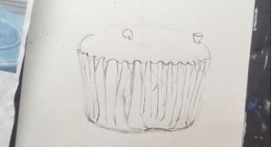 Picture of Pop Art Food Drawing (Cupcake): 1st Step 