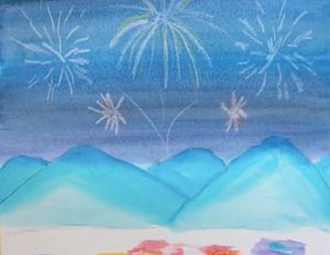 Picture of Step 2 Fireworks Painting: Adding Layers to the Sky