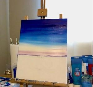Picture of Step 2 Acrylic Seascape: Painting and Blending the Sky
