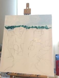 Picture of 1st Step of Palette Knife Painting: The Sky 