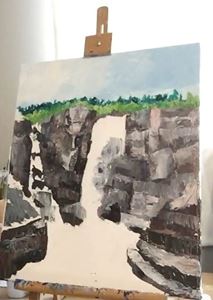 Picture of 3rd Step of Palette Knife Painting: Finishing the Rocks