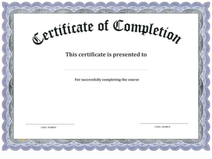 Picture of Completion Certificate